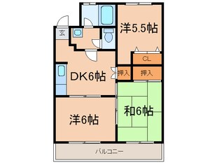 今宿西城コーポの物件間取画像